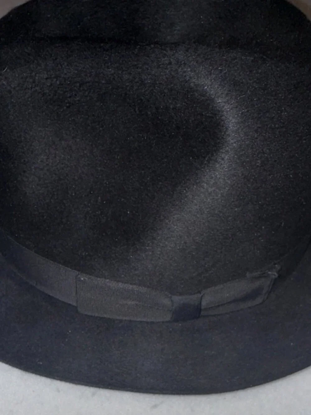 Vintage Biltmore Eleganza Black Fur Felt Dress Hat Size 7 3/8 Made in Canada